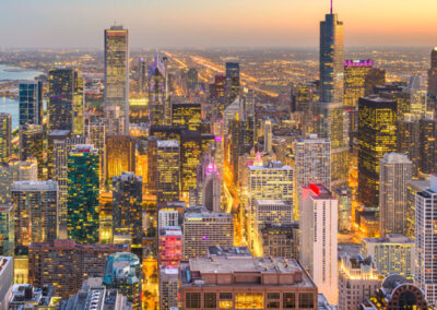 Chicago skyline. AIDPH is headquarted in suburban Chicago.