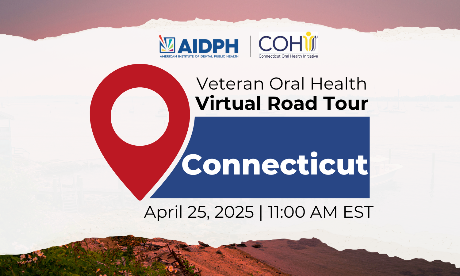 Date and time of Connecticut Virtual Road Tour stop (April 25, 2025 at 11:00 AM ET)