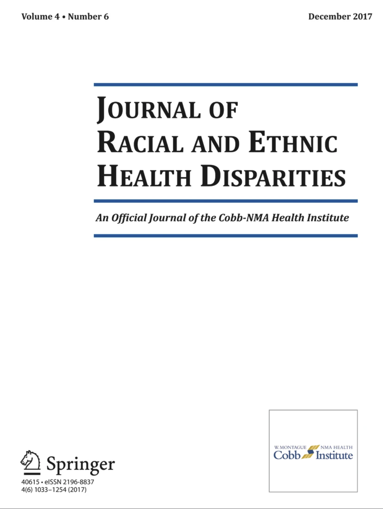 Screenshot 2026-08-25 at 10.55.54 AM Cover image of Journal of racial and ethnic health disparities